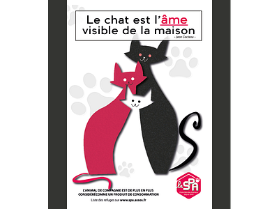 S.P.A affiche animal cats citation design graphic illustration pub spa