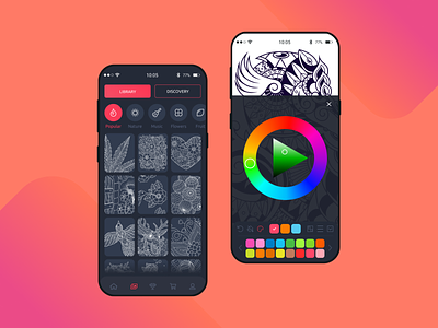 ColorCollab application color dark app dark ui illustration painting painting brushes ui ux