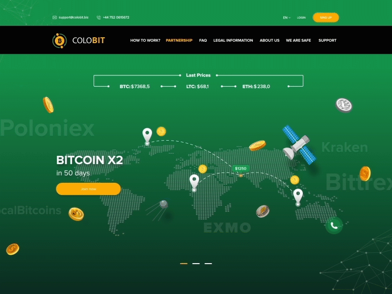 Web Design For Cryptocurrency Wallet Colobit