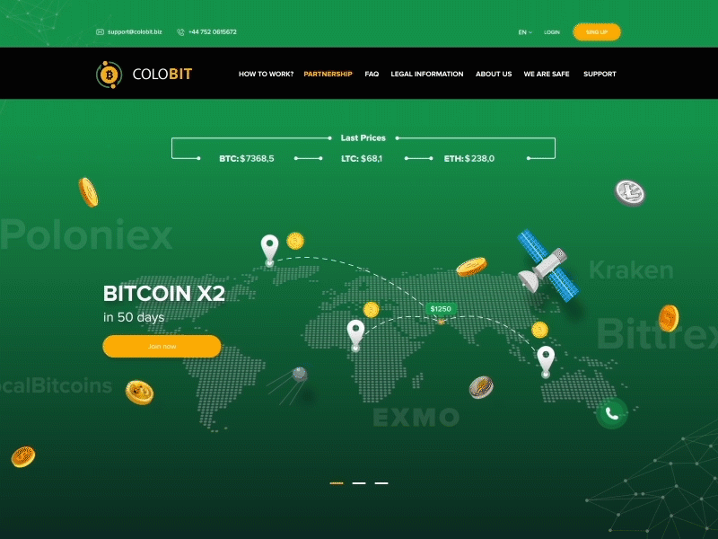 Web Design For Cryptocurrency Wallet Colobit adobe aftereffects adobephotoshop banner coins color crypto wallet dashboard design design graphic design green heroimage illustration motion ui userexperience vector art webdesign
