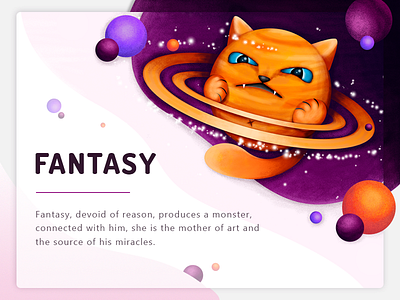 Cat Illustration adobeillustator animal banner cat color drawing gamedesign graphic design hero illustration orange planets sketch ui userinterface vectorgraphic webdesign