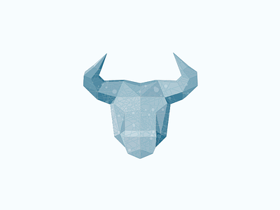 Lucky Bull Logo adobe illustrator aniconaday animal blue bull color crypto design graphic design graphic art hero logo narons poly art typogaphy vector