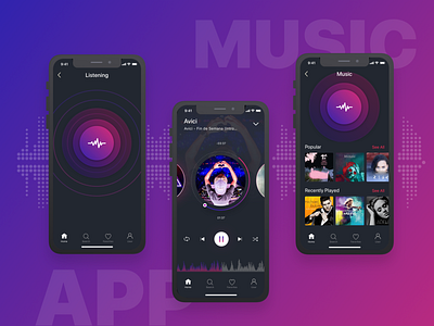 Music App Ui app apps application color design dj figma graphic design iosdesign iphonex lyrics material mobile mobiledesign music musicapp pink purple sketch ui userexperience userinterface