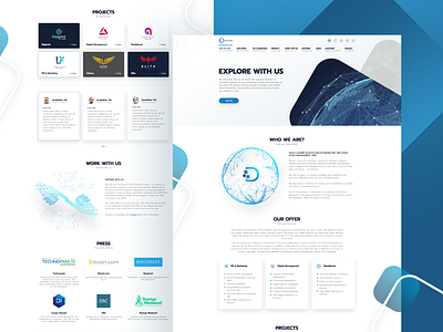 Digitly.asia web design adobephotoshop blockchain blue color graphic design landing page design ui vector webdesign