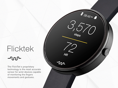 Smart Watch Interface Design For FlickTek App branding graphic design iwatch mobile app design sensor smart app smart watch smartwatch interface smartwatch ui designs ui ux watch interface watches