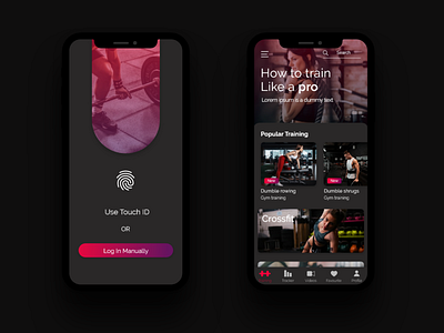 Fitness Mobile App - Dark Mode