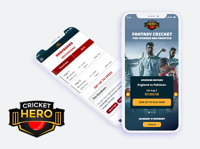 Cricket Hero cricket cricket app design live cricket score live score logodesign mobile app ui ux