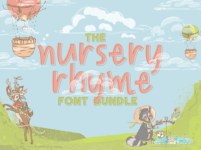 Header: The Nursery Rhyme Font Bundle branding illustration typography vector web