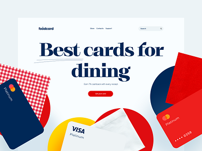 Fintech product page. Foodcard. 🍣