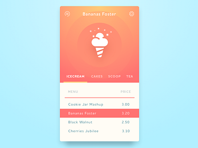 🍦icecream🍦 buy icecream ios menu mobile odessa ui ukraine ux