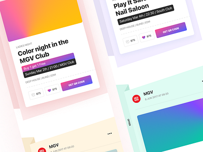 Feel the city vibe 🌙 app application cards color ios mobile night party unight