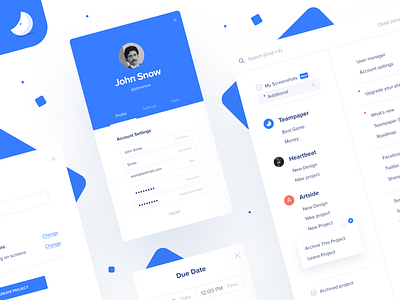 Project management UI elements #2 💙 blue project manager project manager tool tasks team paper teampaper teampaper snap tool ui ui ux web