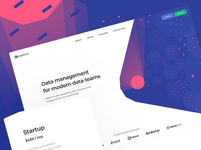 Dataform. Header. color data data management dataform design header website