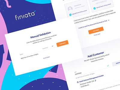 Finiata - popups 💸 animation app color design fin-tech finacial finance finiata fintech invoices ios landing page mobile uiux