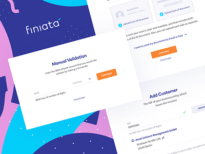 Finiata - popups 💸 animation app color design fin tech finacial finance finiata fintech invoices ios landing page mobile uiux