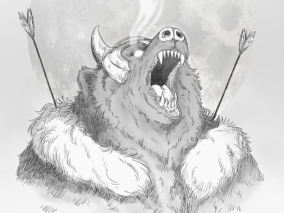 Viking Bear Illustration Concept