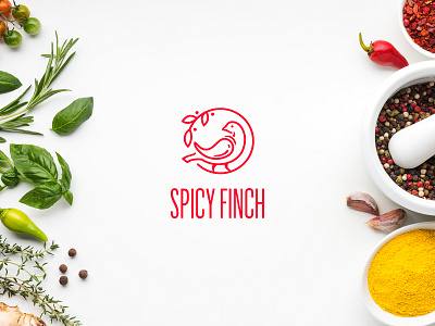 Spicy Finch Brand Identity bird brand design brand identity branding chilli concept design design finch illustration illustrative logo illustrator logo logo design red spices spicy typography