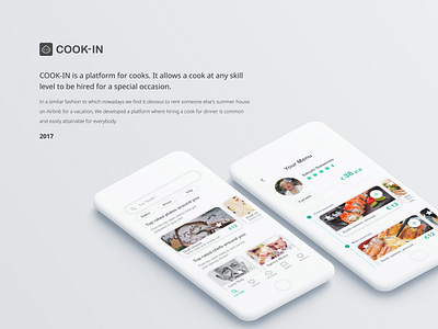 COOK-IN. Hire a cook for your dinner product design ui ux uxuidesign