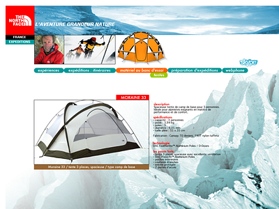 THE NORTH FACE, FRENCH WEBSITE DESIGN