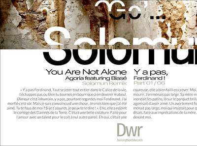 SOLOMUN / YOU ARE NOT ALONE ! arvers branding design digital digitaldancingwordsrecords frederic new typography ui ux