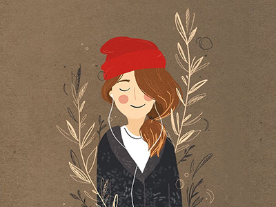 In nature character girl illustration invite mood portret