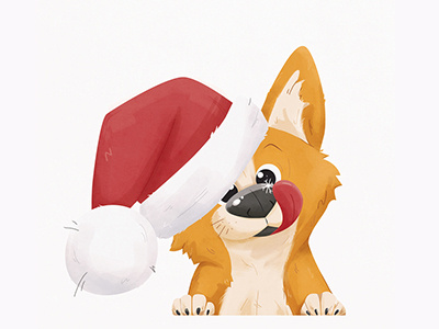 Dog character dog illustration invite new year