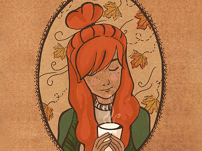 Autumn mood autumn character girl illustration mood