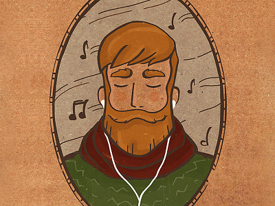 Autumn mood autumn boy character illustration mood music