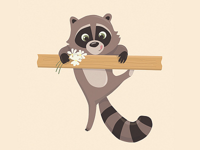 Raccoon character cute funny illustration raccoon