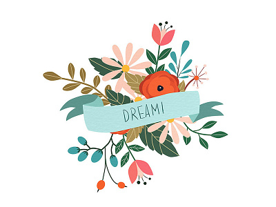 Dream dream flowers illustration mood