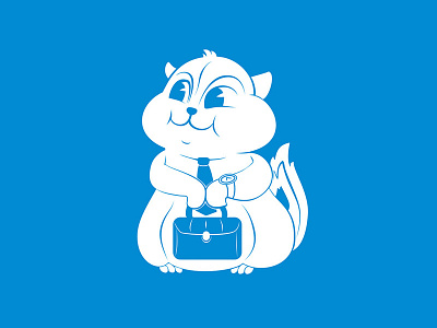 Very busy chipmunk character funny color chipmunk illustration work