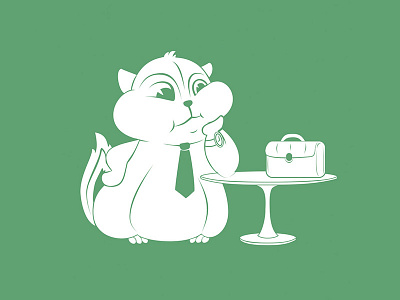 Very busy chipmunk character chipmunk color funny illustration work