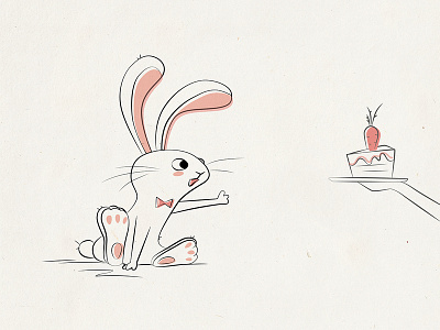 Rabbit birthday cake character funny illustration mood rabbit