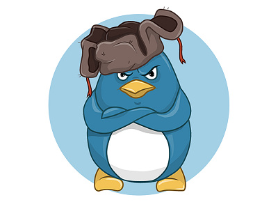 This is Boris bird blue character color cute funny illustration penguin penguins russia stickers