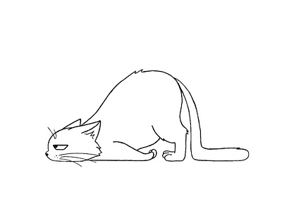 I'm fine, thx cat character cute funny illustration mood tired