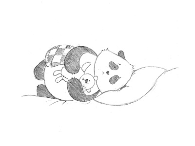 a little sad animal character cute illustration mood panda sad sketch