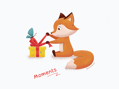 Moments butterfly character color cute fox funny gift illustration moment moments mood