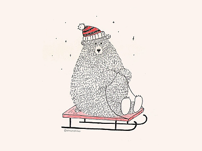 winter is coming animal bear character cute design funny illustration mood snow winter winteriscoming