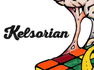 Kelsorian Cube andrew kelsall brain colorful illustrator logo kelsorian rubiks cube