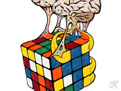 Cube Brain andrew kelsall brain colorful illustrator logo kelsorian rubiks cube