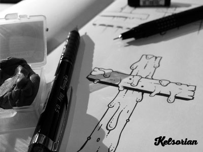 Blood Cross cd design christian cross drawing drawing pens moleskine pilot pen rotring sketch sketching tikky