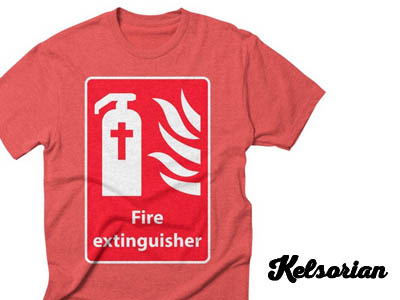 Fire Extinguisher For Hell bible christian crucifix extinguisher fire flames hell jesus christ red safety sign