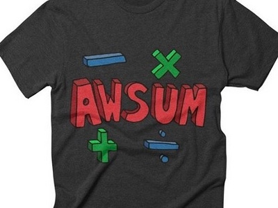 AWSUM Maths-inspired Tee awesome divide maths minus plus teedesign tshirt