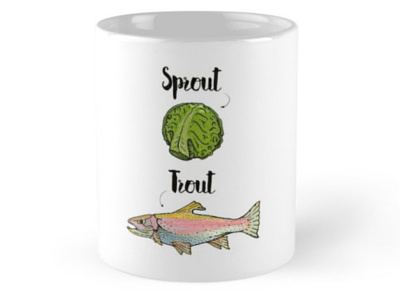 Sprout Trout Illustration bizarre fish freaky funny humor illustration lol sprout trout typography vegetables weird
