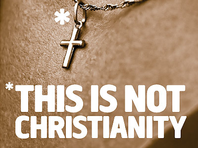 This is Not Christianity astirisk brown christian design christianity cross crucifix poster poster design