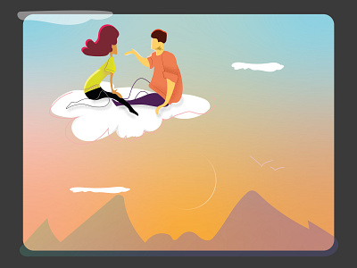 people on cloud illustration illustrator