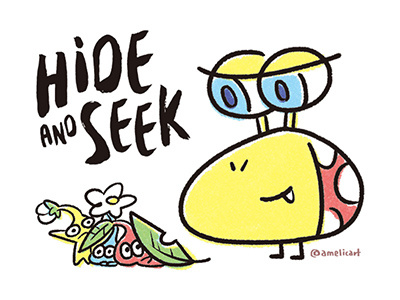 Pikmin Hide and Seek character fanart illustration