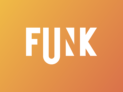 FUNK - Negative space logo brand funk logo n negative space orange