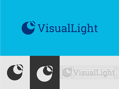 VisualLight - Lighting company blue brand grid light logo visual