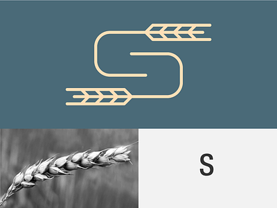 Wheat Production - Logo design branding logo monogram pale s wheat